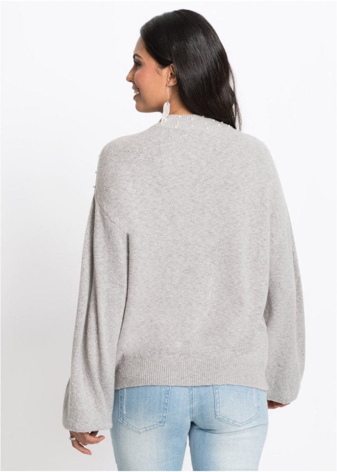 Strickpullover mit Perlen
