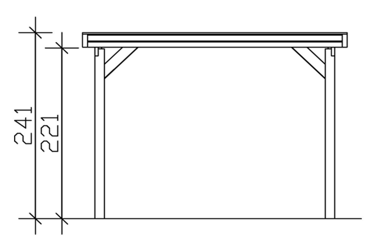 Skanholz Einzelcarport Friesland, BxT: 314x708 cm, 221 cm Einfahrtshöhe