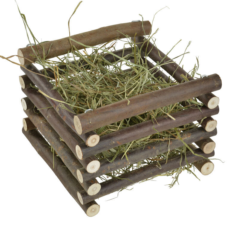 AniOne Käfigzubehör AniOne Holz-Heuraufe eckig