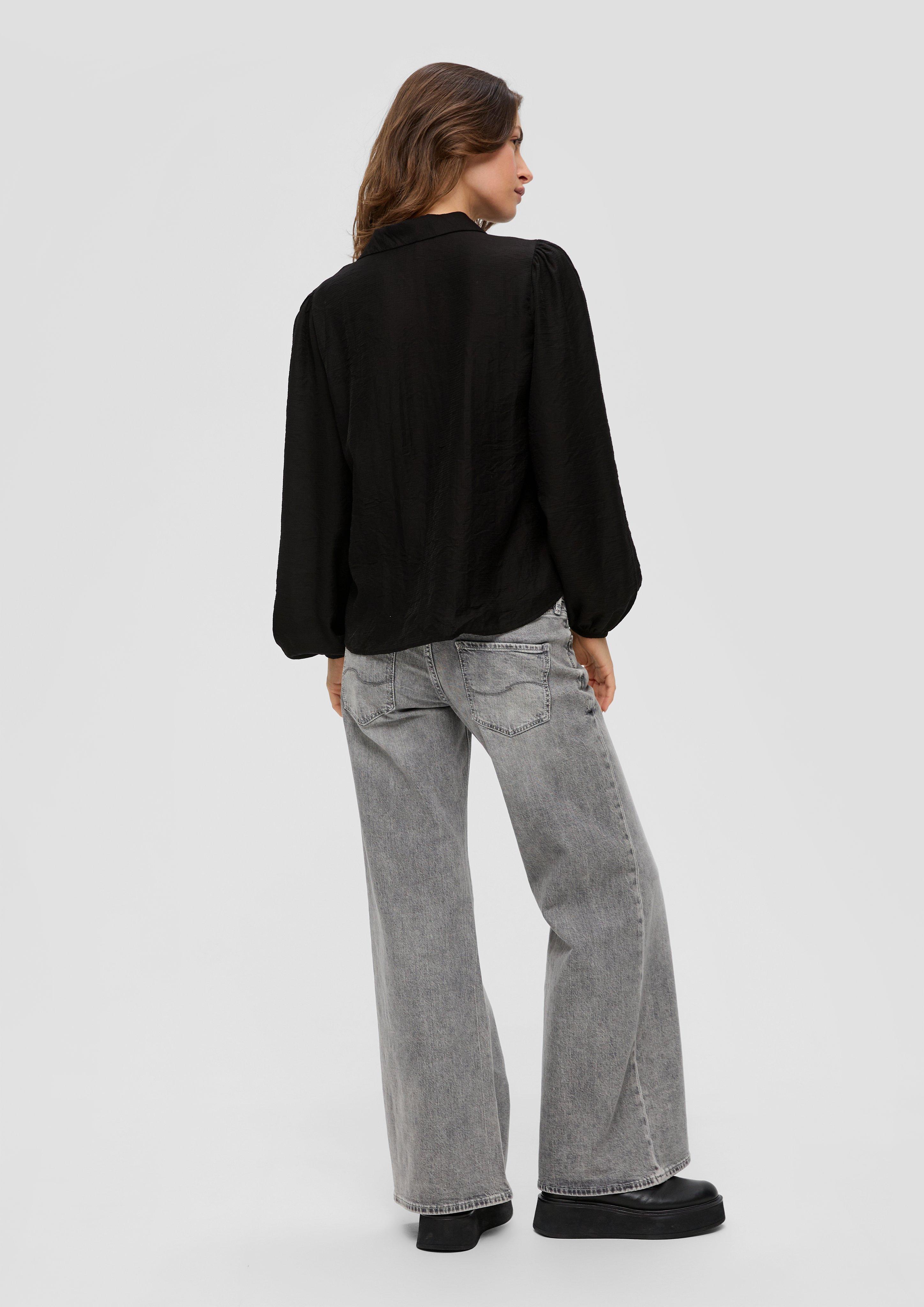 Bluse mit Puffärmel aus Viskosemix  2137582-9999