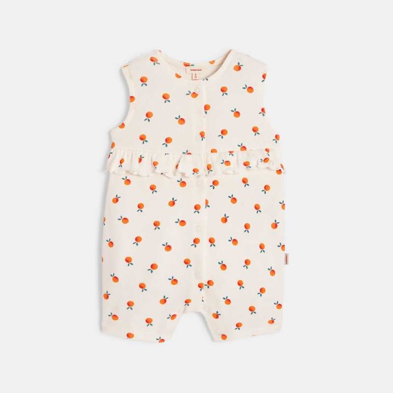 Combishort bébé fille à imprimés oranges Catimini