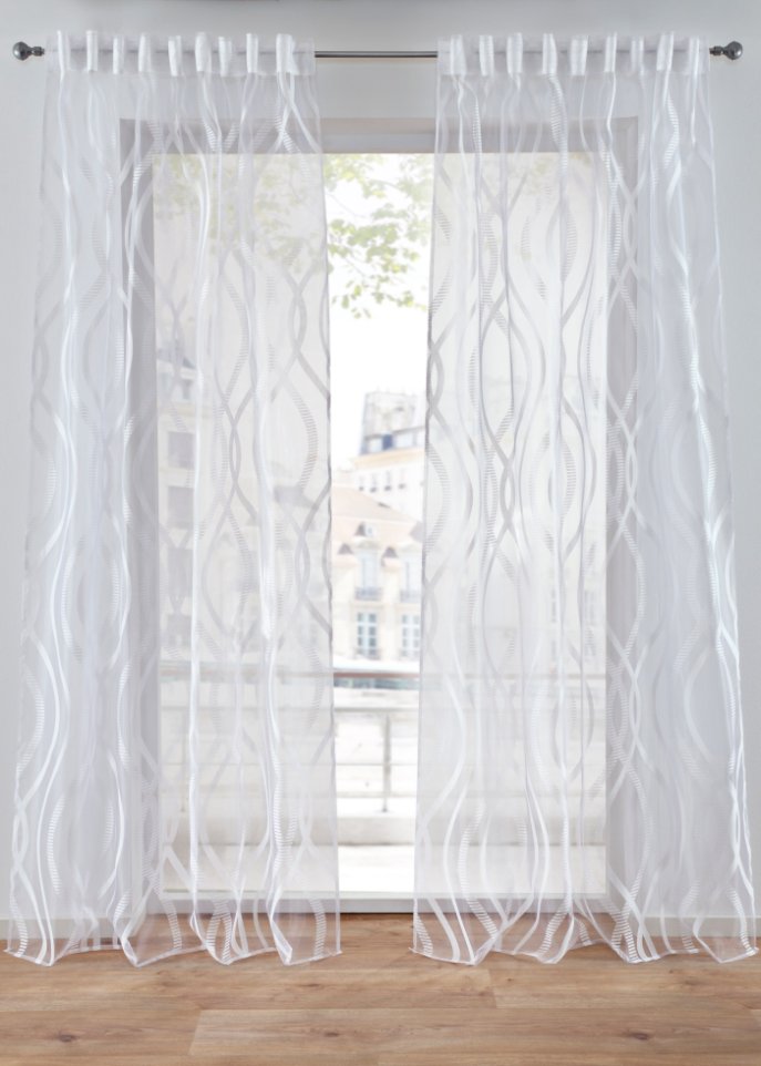 Ausbrenner Gardine mit Wellen (1er Pack)