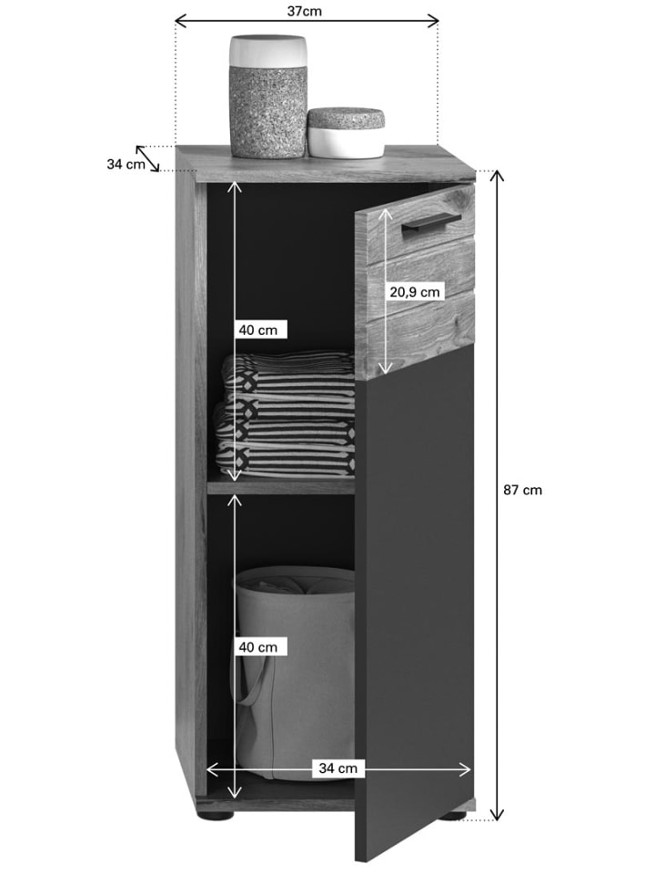 ebuy24 Badschrank Mason Grau 37 x 34 cm günstig kaufen onesize