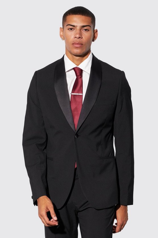 Einreihige Slim-Fit Smoking-Anzugjacke