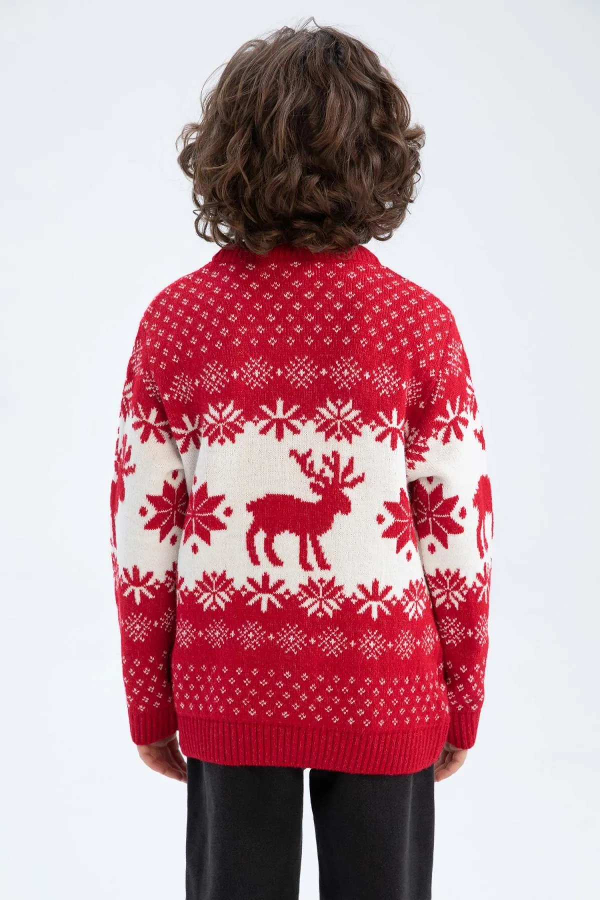 DeFacto  Jungenpullover mit Rundhalsausschnitt und Neujahrsmotiv