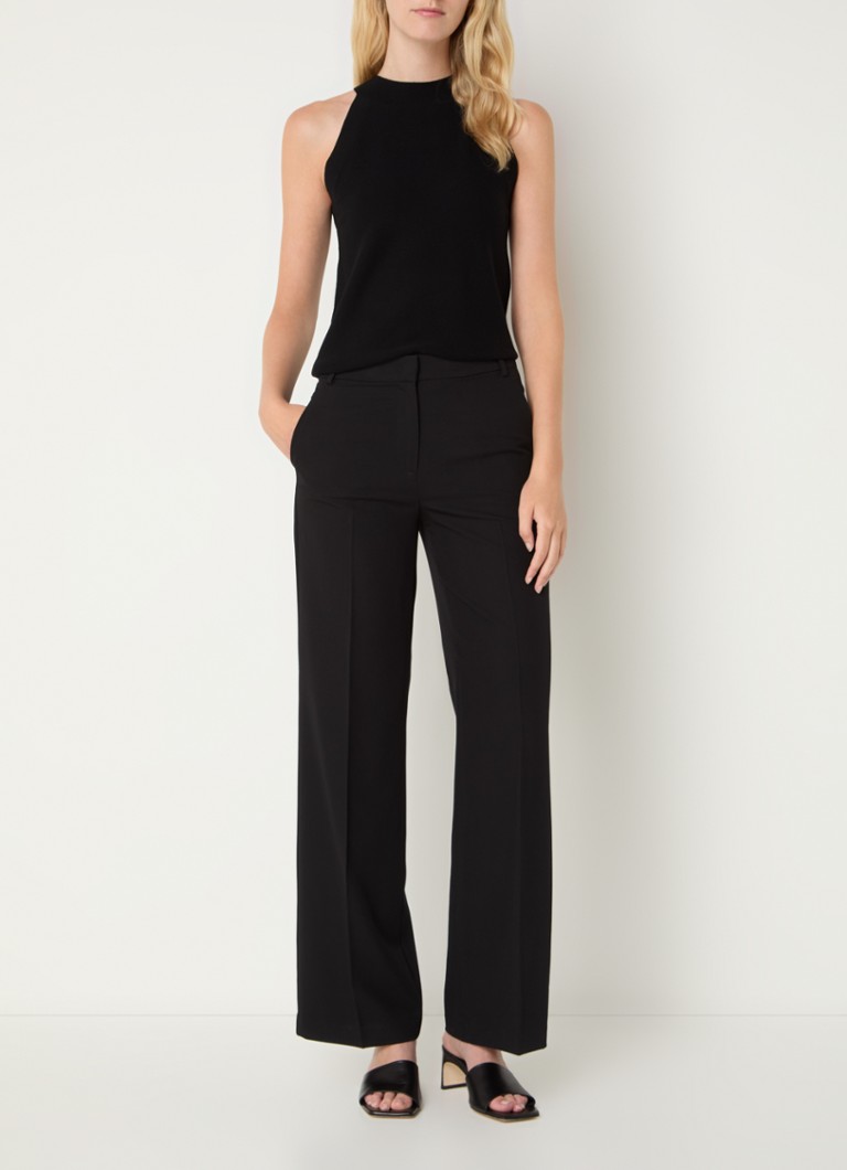 Sisley High waist straight fit trousers made of travel fabric