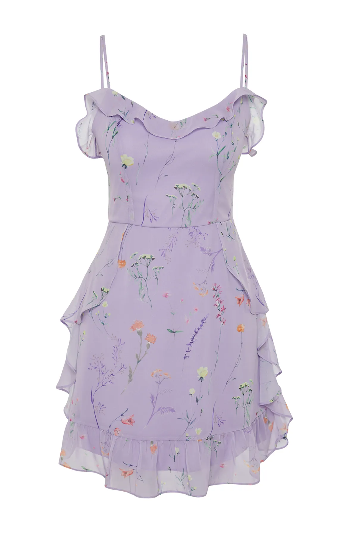 Trendyol Collection  Lila gewebtes Minikleid TWOSS20EL1267