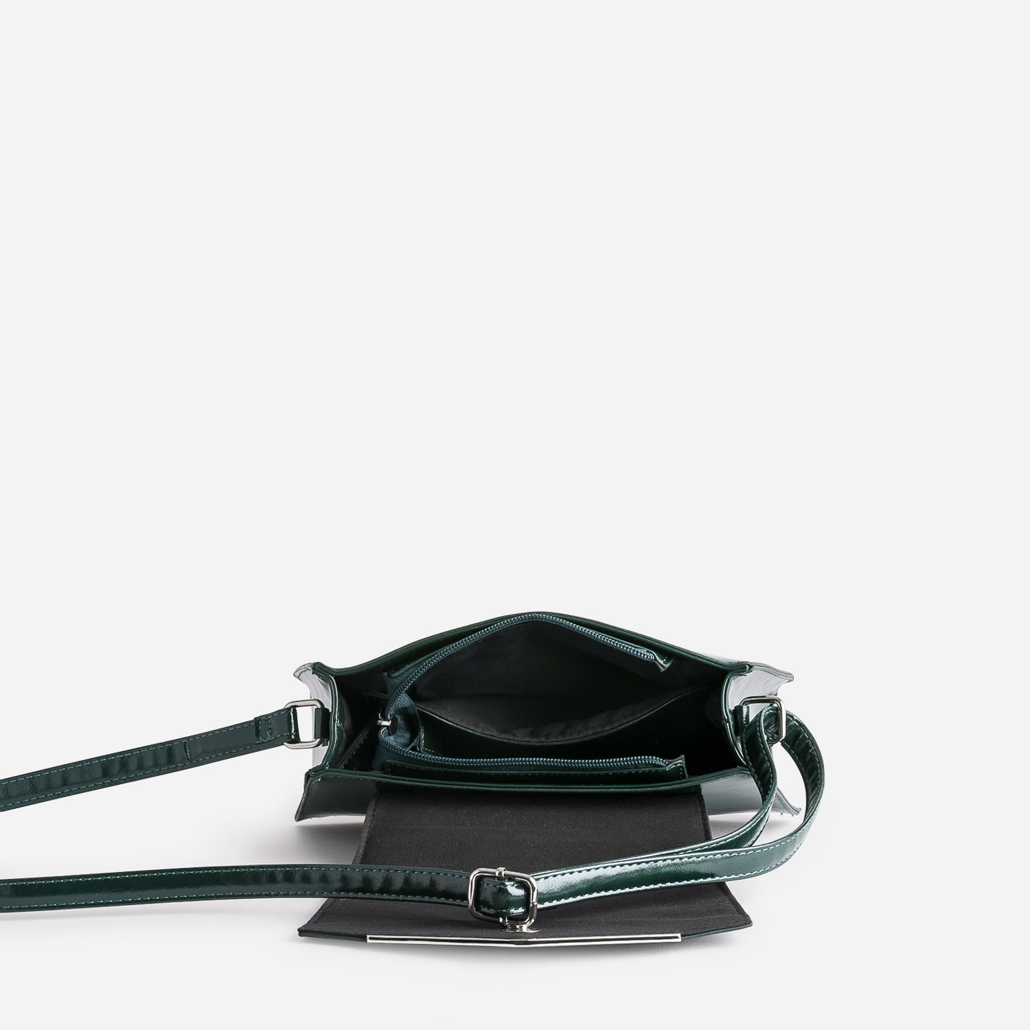 Sac bandoulière vert avec barrette métal