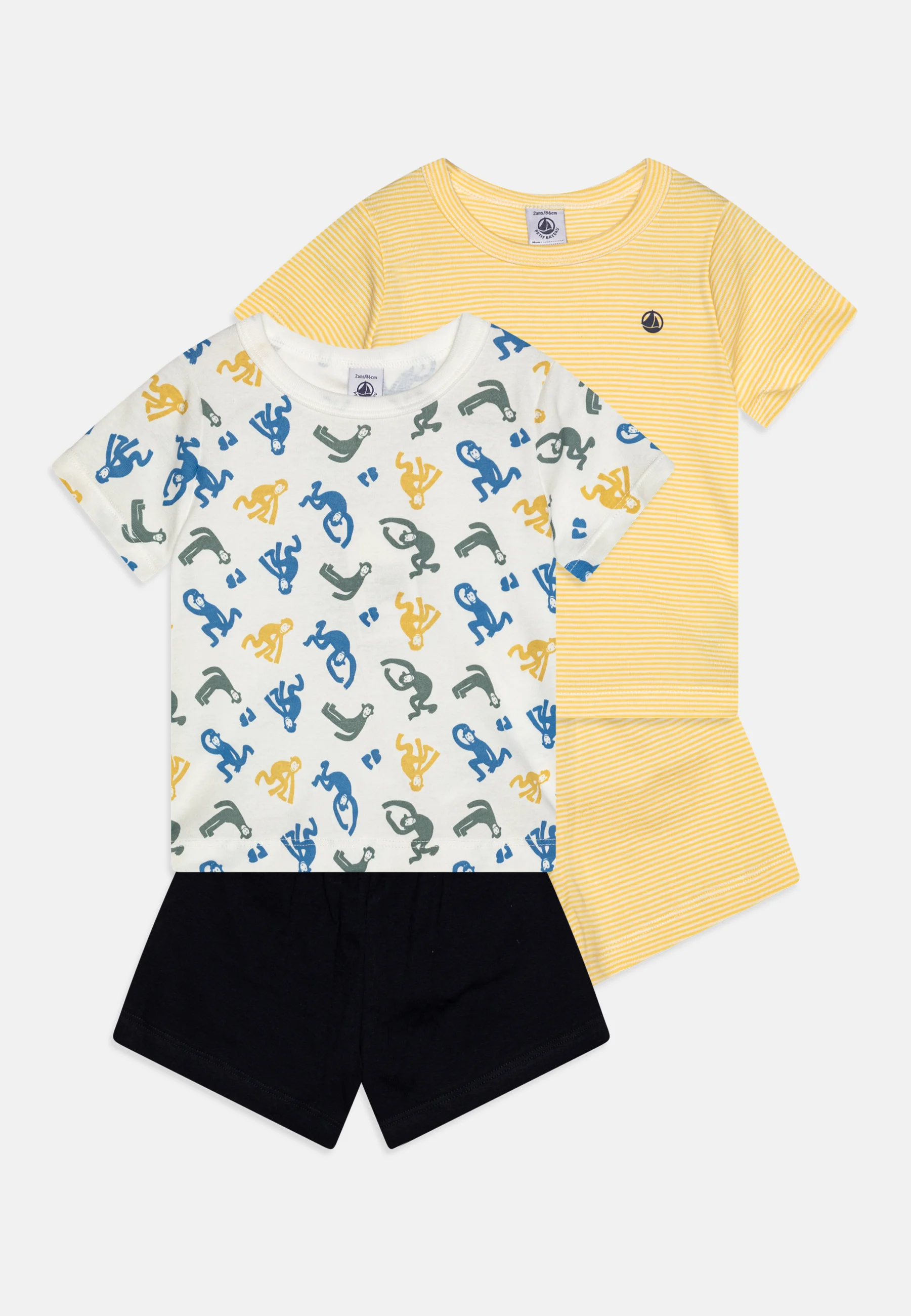 Petit Bateau KIDS PYJACOURTS LOT OUISTI UNISEX 2 PACK - Pijama