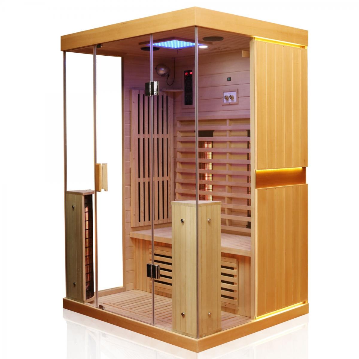Dewello Infrarotkabine Infrarotsauna Kingston 130cm x 105cm x 190cm Vollspektrumstrahler