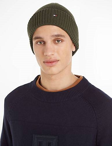 TOMMY HILFIGER Herren Strickmütze ESSENTIAL FLAG BEANIE