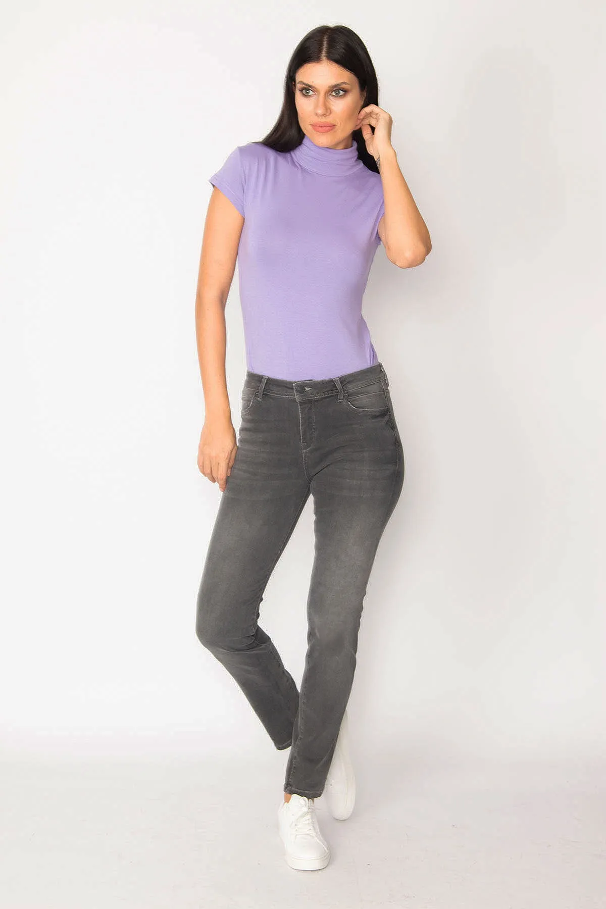 Şans Tekstil  Geräucherte, gewaschene 5-Pocket-Lycra-Jeans für Damen 85n6260