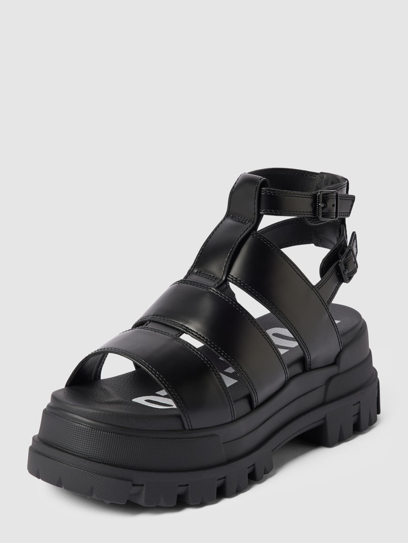 Sandalen mit Dornschließe Modell 'ASPHA' in schwarz