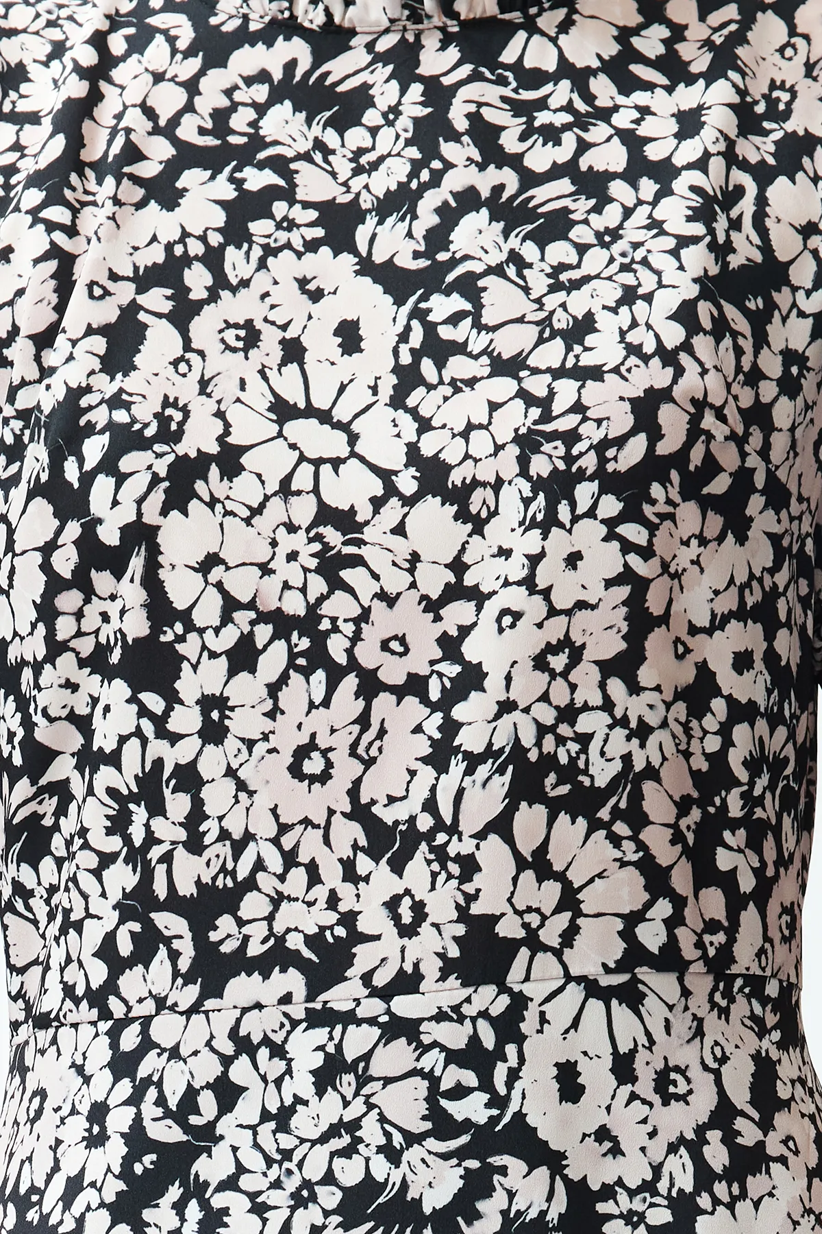 Trendyol Collection  Rosa Blumenmuster - A-Linien-Volant-Midikleid TWOSS20EL0894