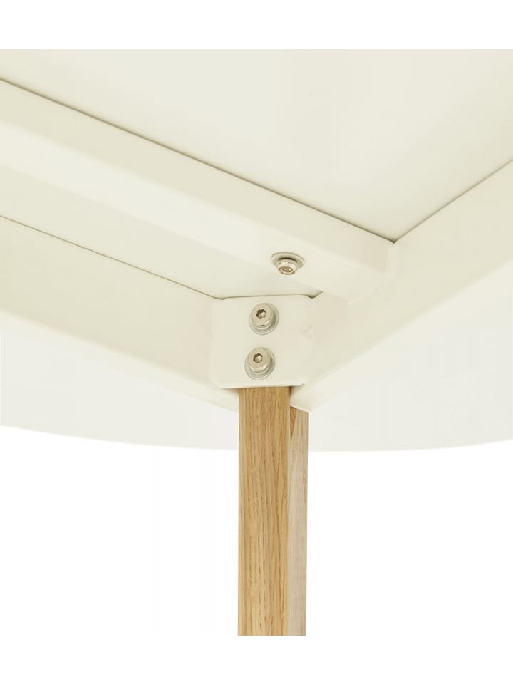 KADIMA DESIGN Runder Esstisch Weiß mit Eichenbeinen 90 cm | für 5 Personen in Weiß-Beige günstig kaufen onesize