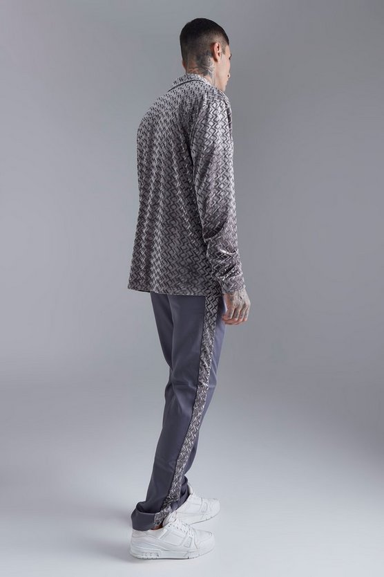 Velour-Hose mit geradem Bein