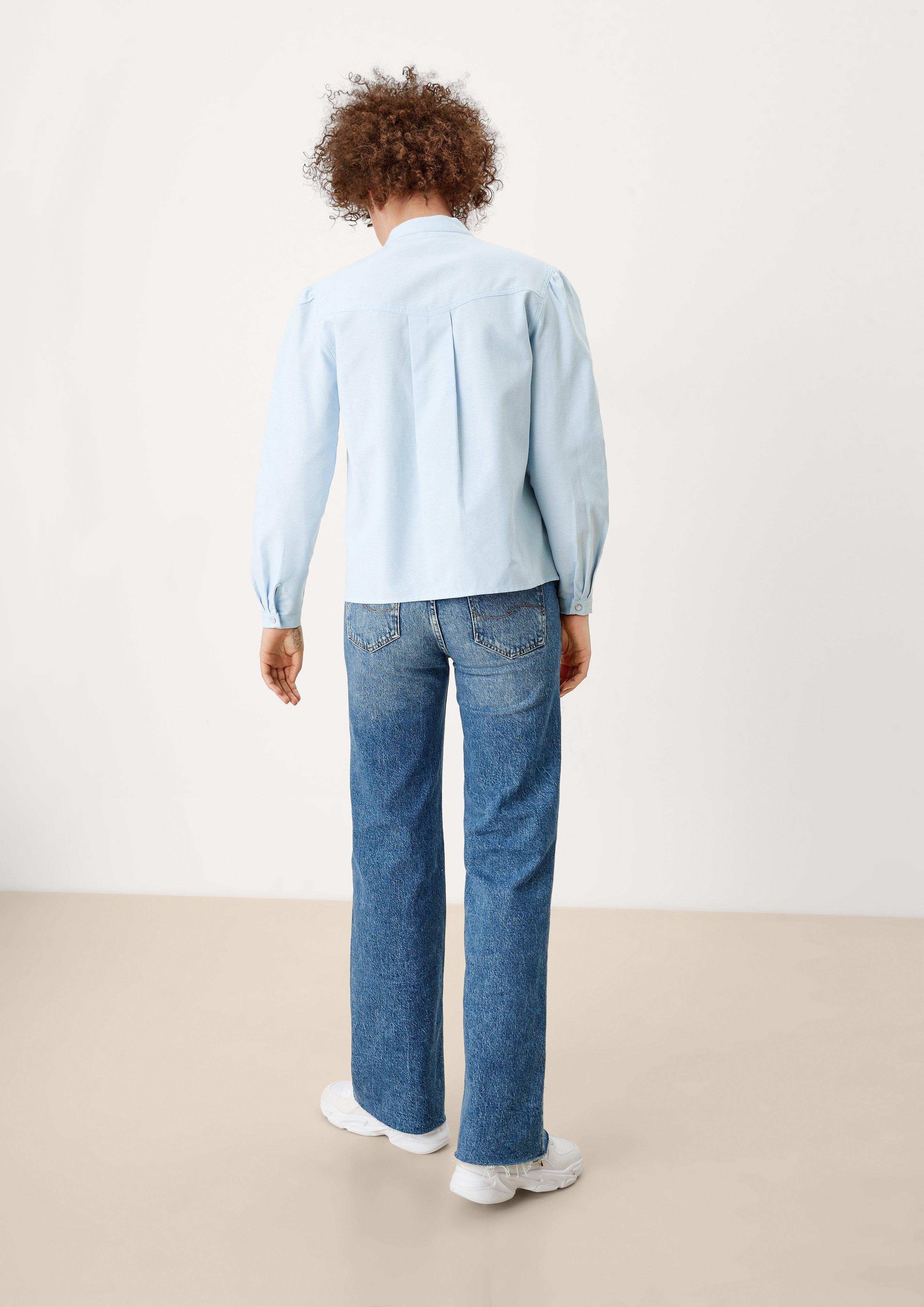 QS Langarmbluse Bluse im Vintage-Look Stickerei, Teilungsnähte