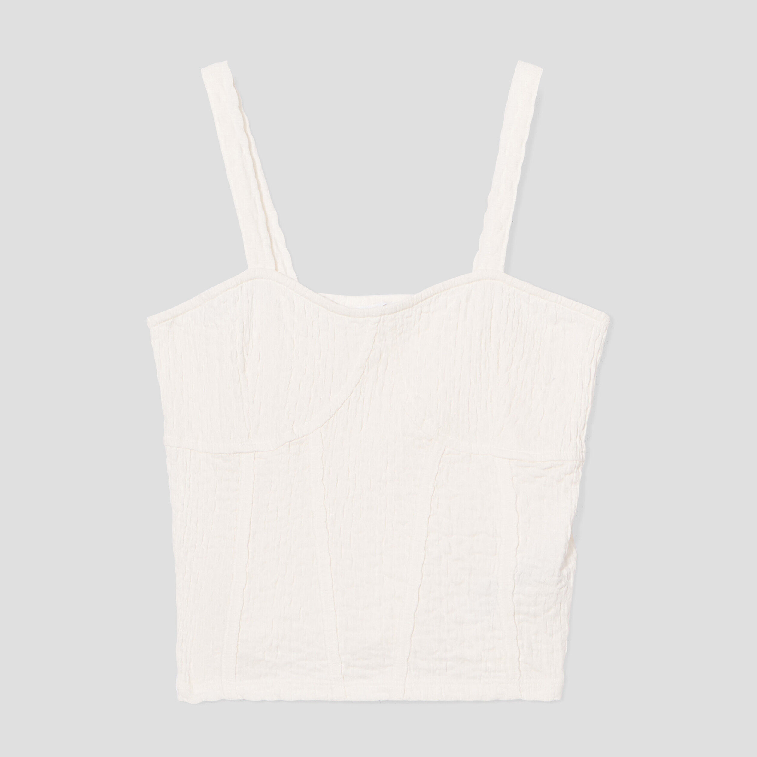 Débardeur bustier gauffré ecru femme | Cache Cache