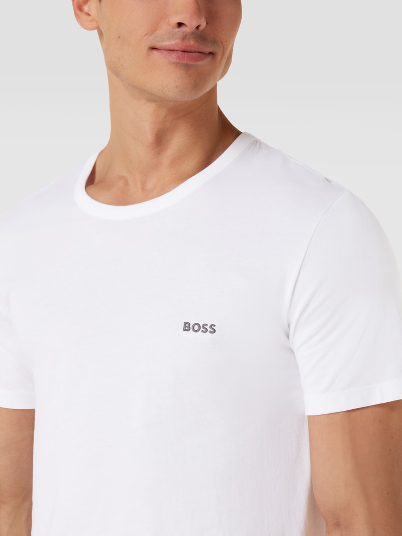 T-Shirt mit Label-Stitching im 3er-Pack Modell 'Classic' in anthrazit