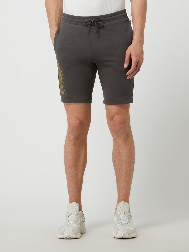 Sweatshorts mit Logo Modell 'Nallar' in anthrazit