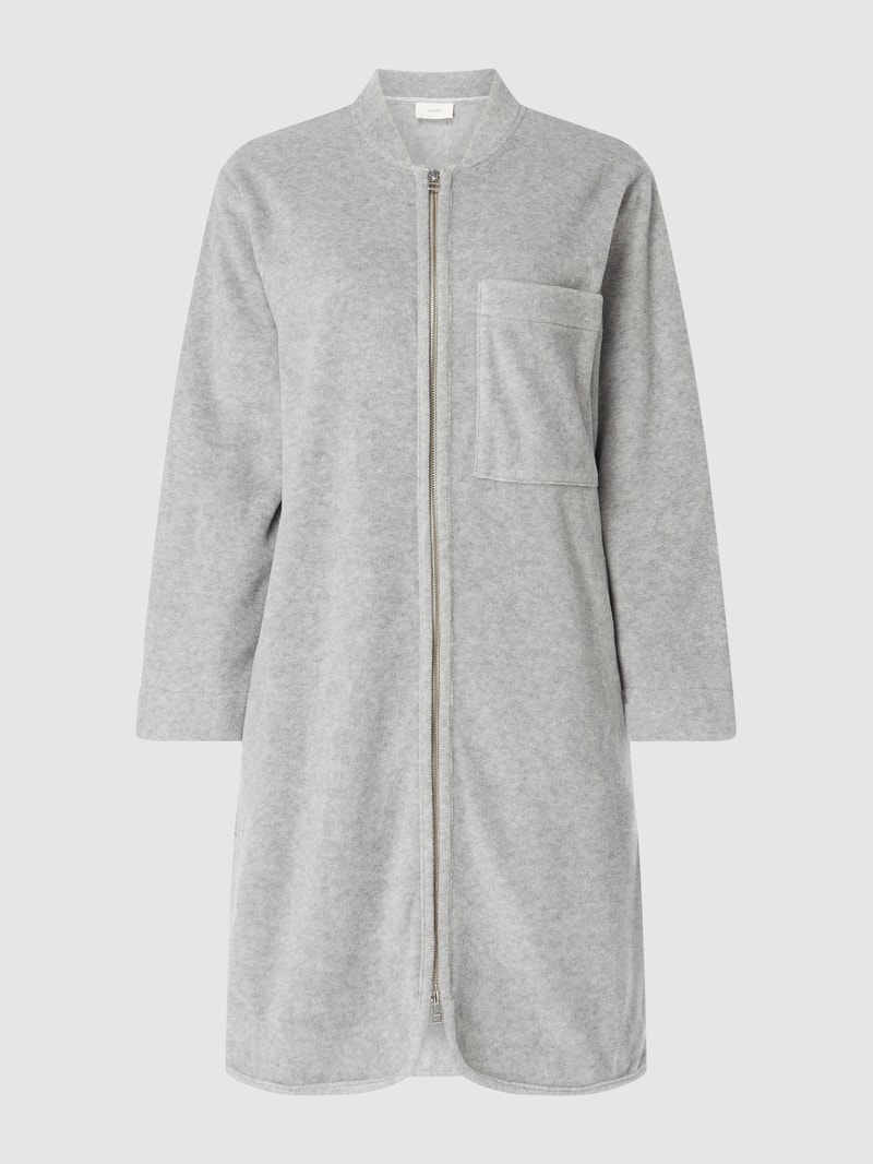 Mantel aus Fleece in hellgrau