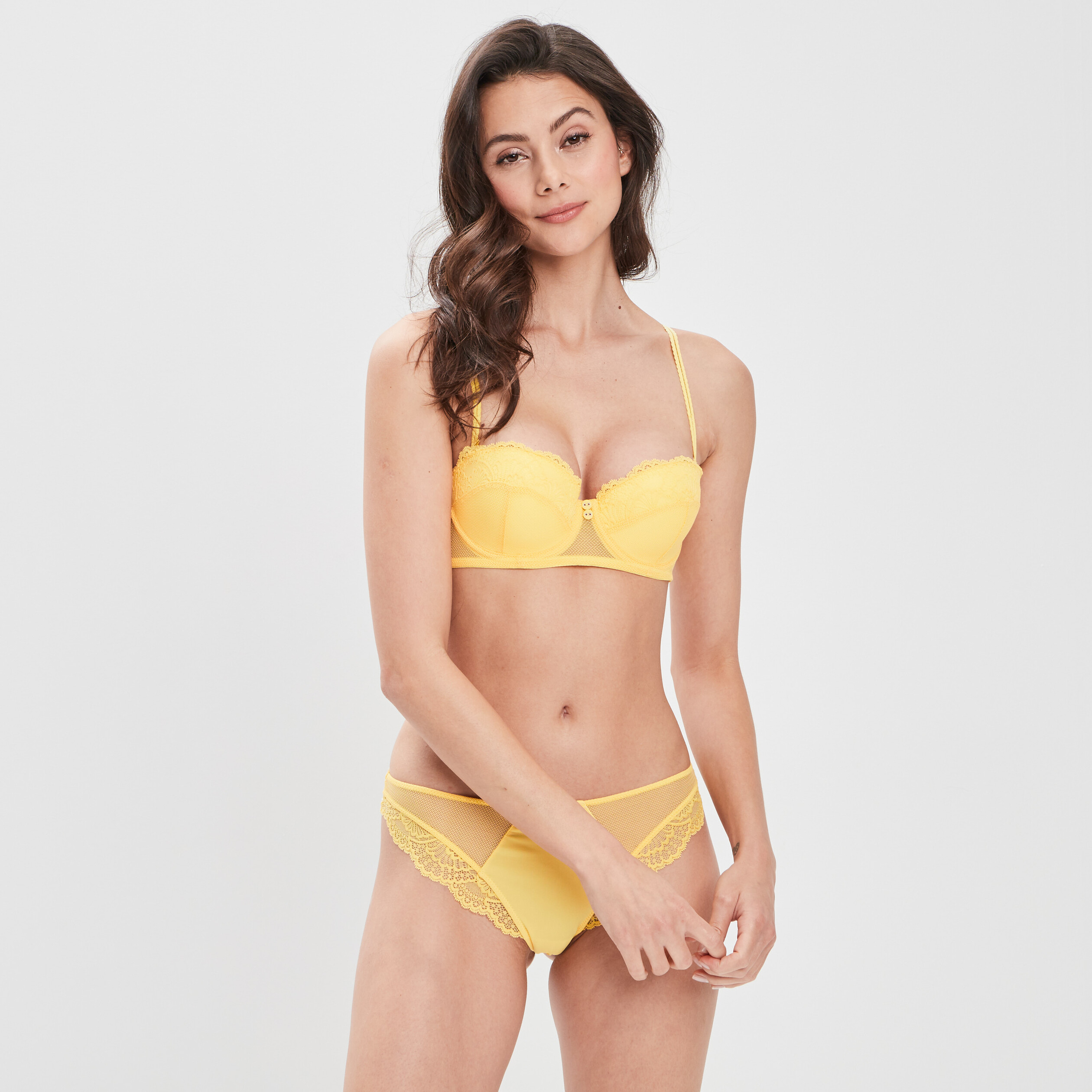 Soutien-gorge bandeau jaune citron femme | La Halle