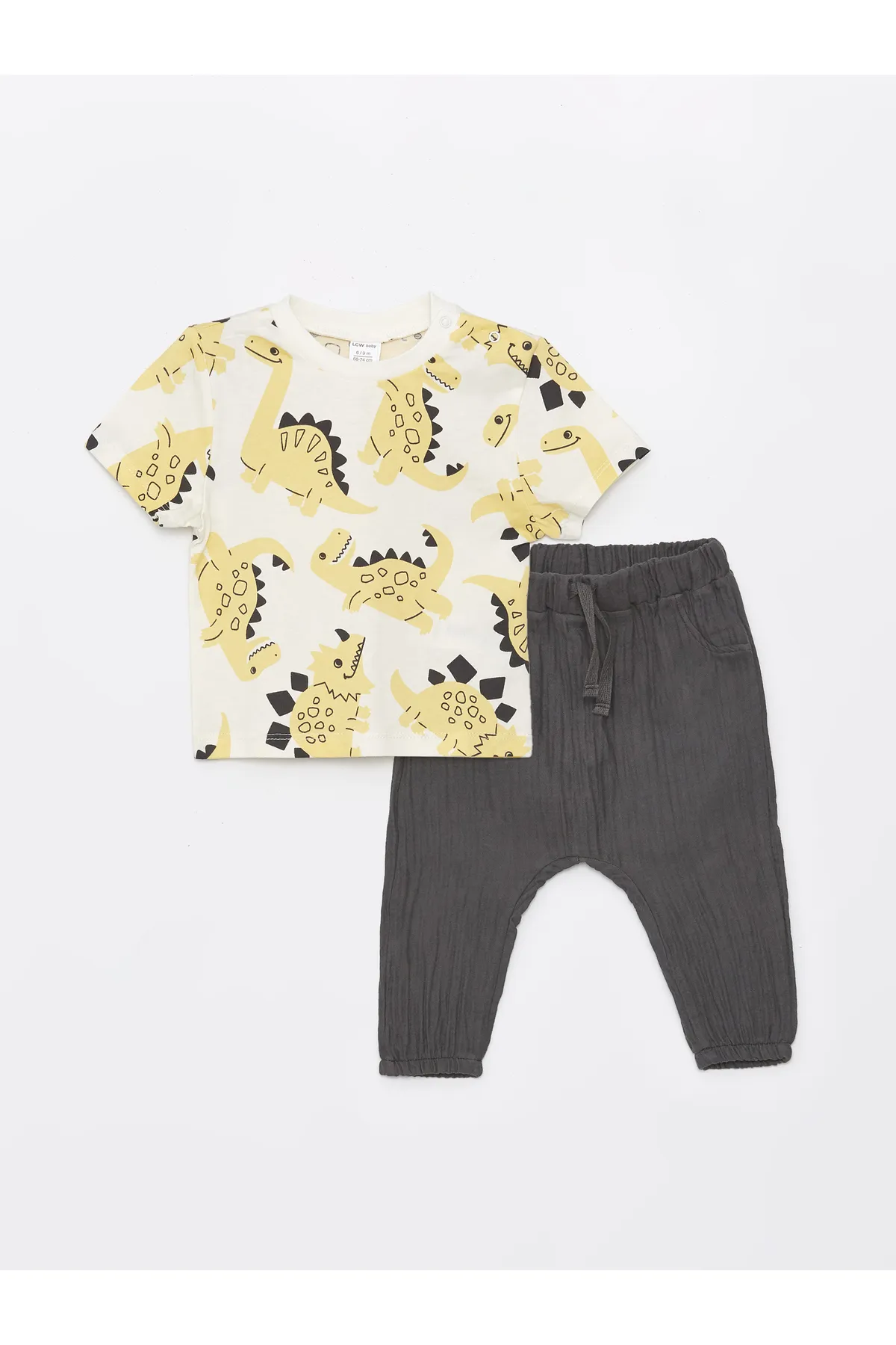 LC Waikiki  2-teiliges Set aus T-Shirt und Hose für Babys mit Rundhalsausschnitt