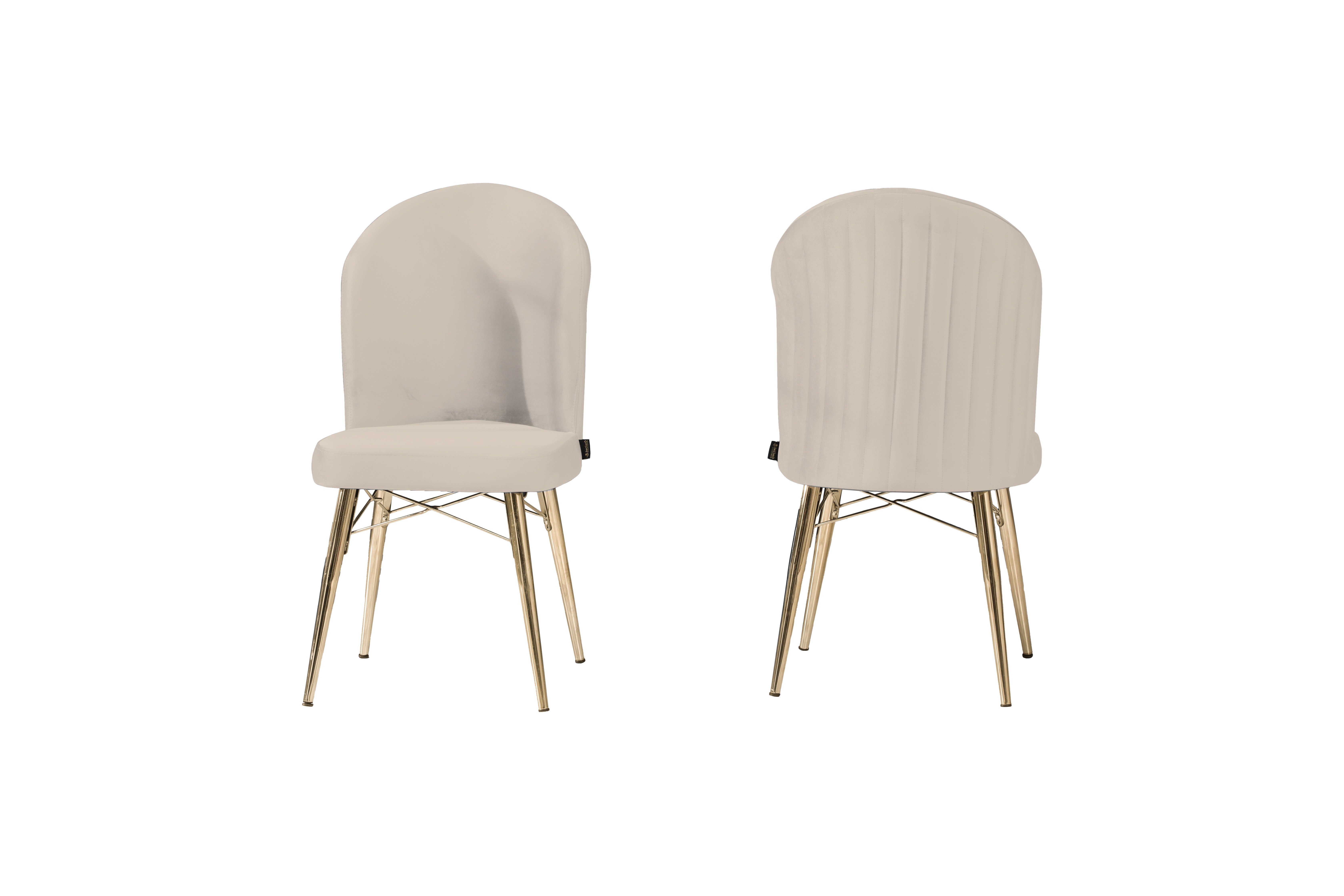 INCIMO Esszimmerstuhl SUDE mit Metall Beinen in Gold Farben 2er Set (spar-Set)