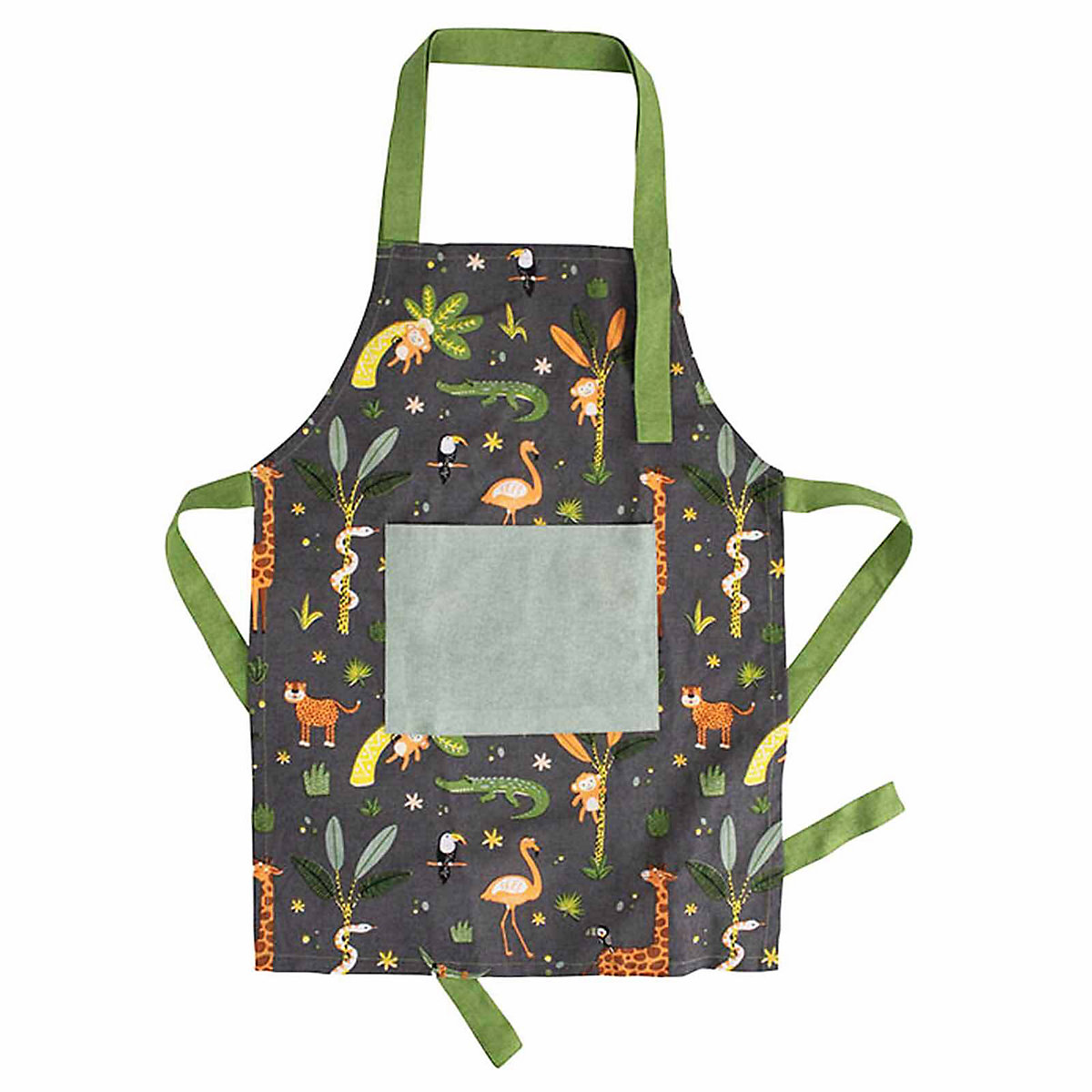recycelte Kinder Baumwoll-Kochschürze Jungle 40 x 55 cm Kinderschürzen