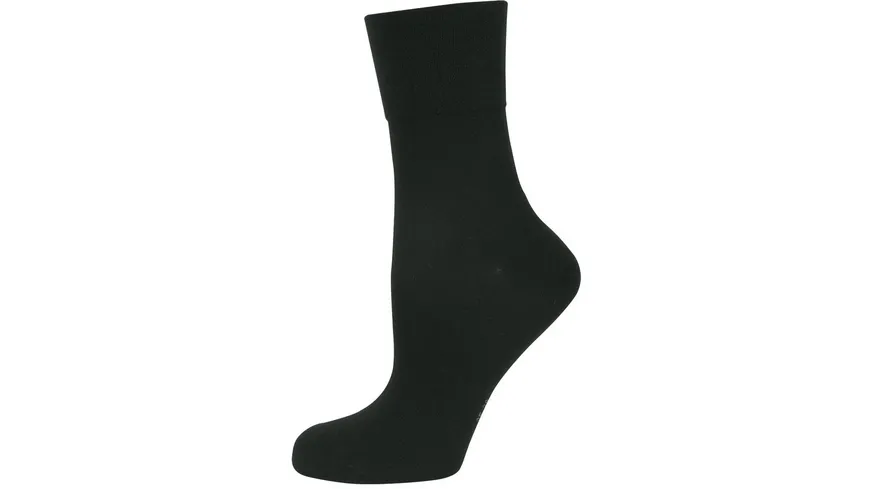 NUR DIE Damen Socken Feine Baumwolle Komfort 940 schwarz