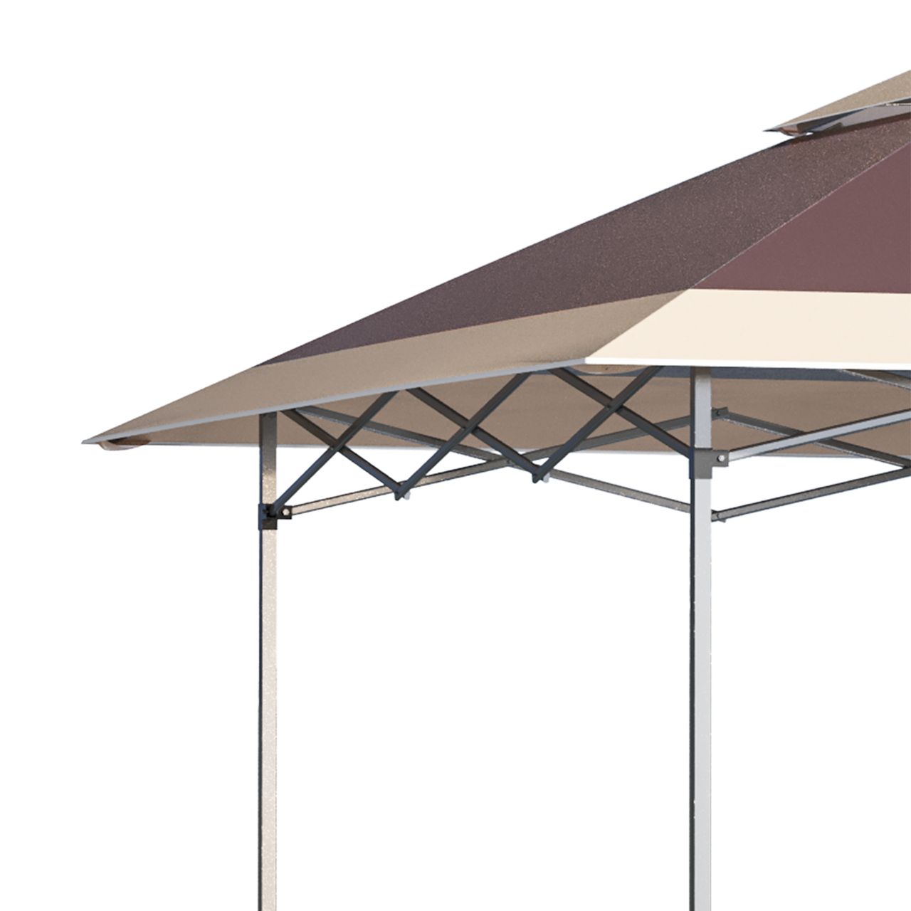 Outsunny Faltpavillon Pop-Up-Zelt Gartenpavillon Rollentasche Oxford-Gewebe 3,6 x 3,6 m Dunkelbraun   khaki