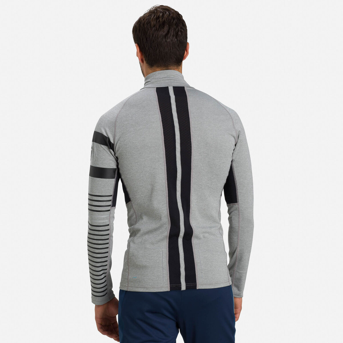 Herren-Baselayer-Oberteil Poursuite mit halbem Reißverschluss