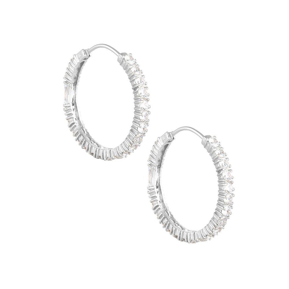 Elli PREMIUM Elli PREMIUM Boucles d'Oreilles Créoles Étincellent avec des Cristaux de Zircone  Boucles d'oreilles