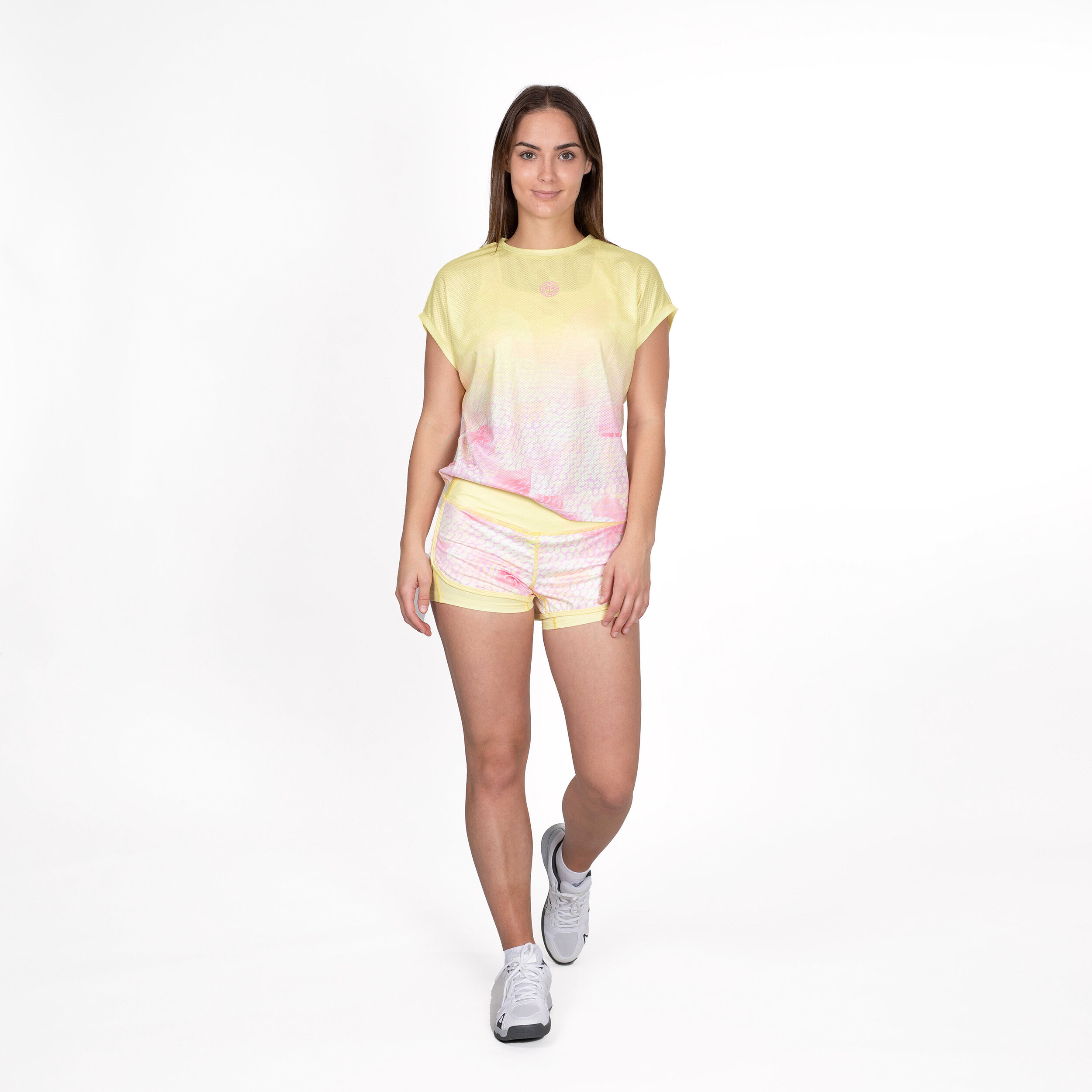 Nadra Tech T-Shirt Damen - Gelb, Rosa