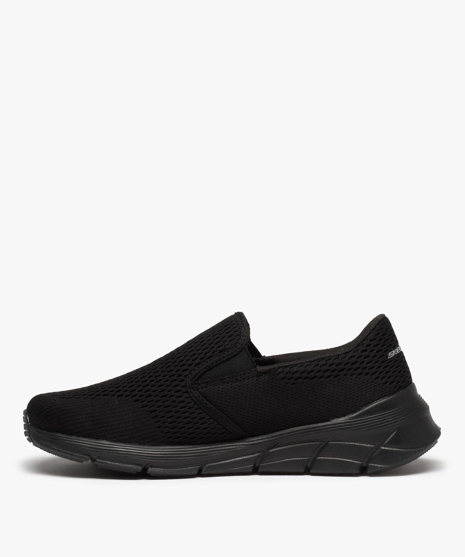 Baskets homme unies sans lacets – Skechers noir | GEMO