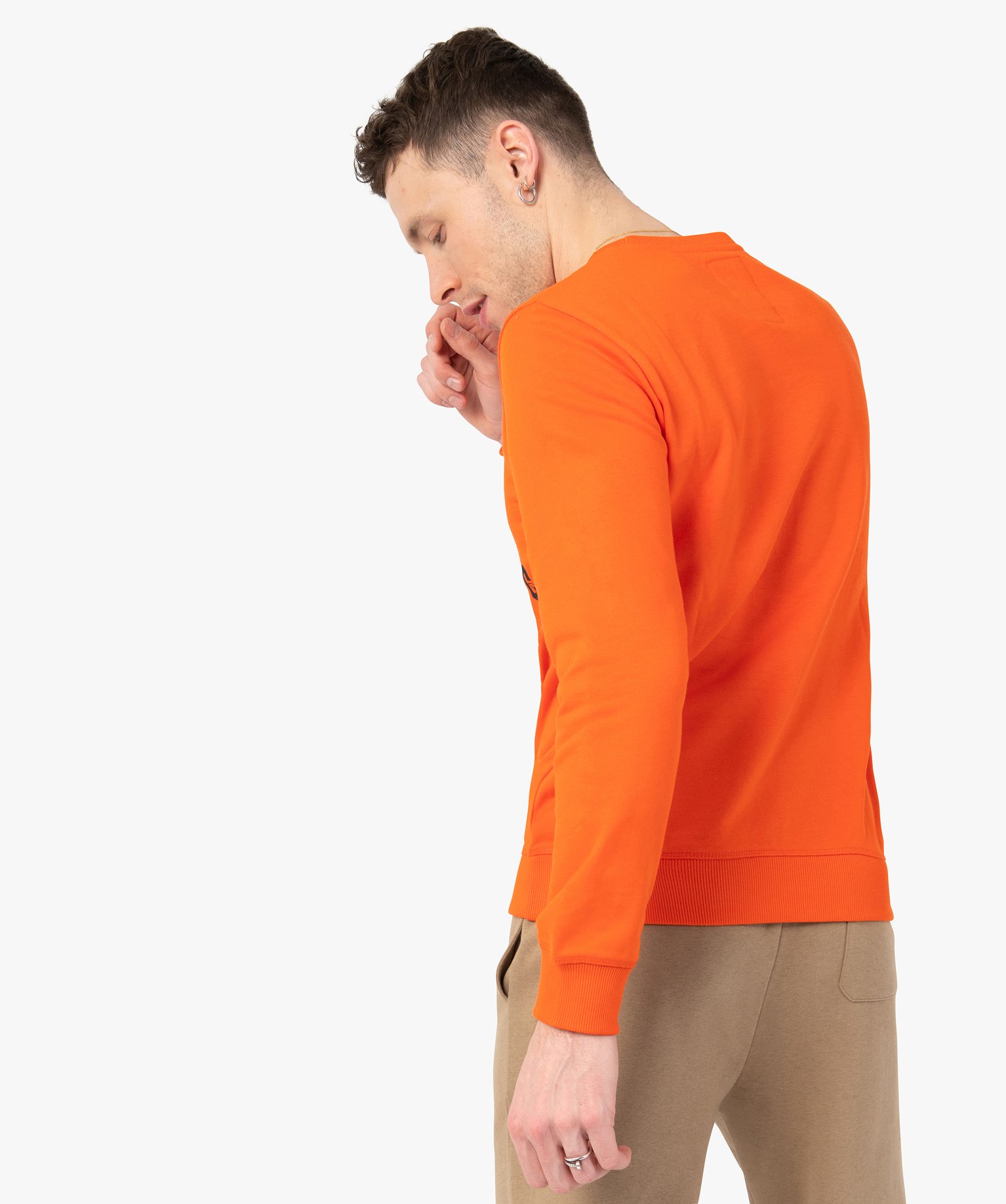 Sweat homme avec motif en maille bouclette – Camps United orange | GEMO