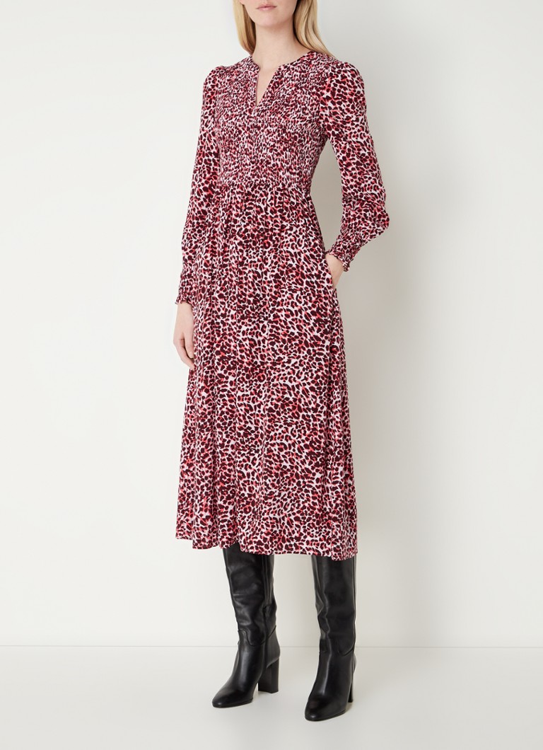 Rochie midi plisată cu imprimeu leopard Whistles