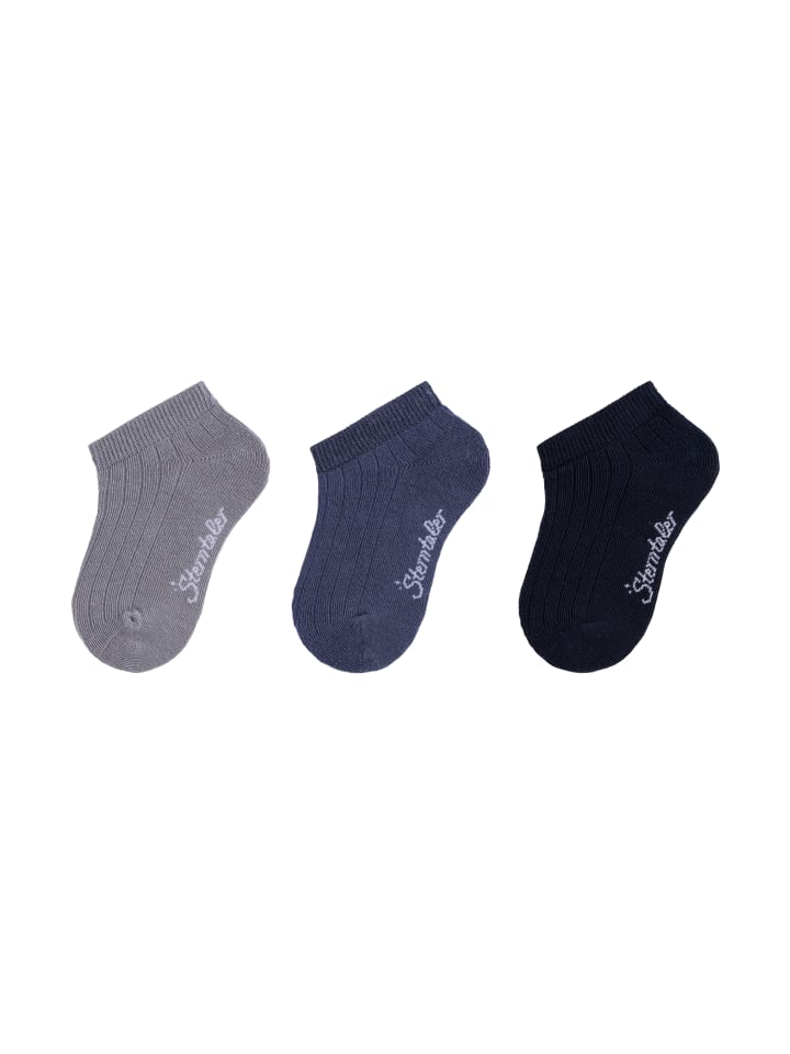 Sterntaler Sneaker-Socken 3er-Pack uni gerippt in blaugrau günstig kaufen 18