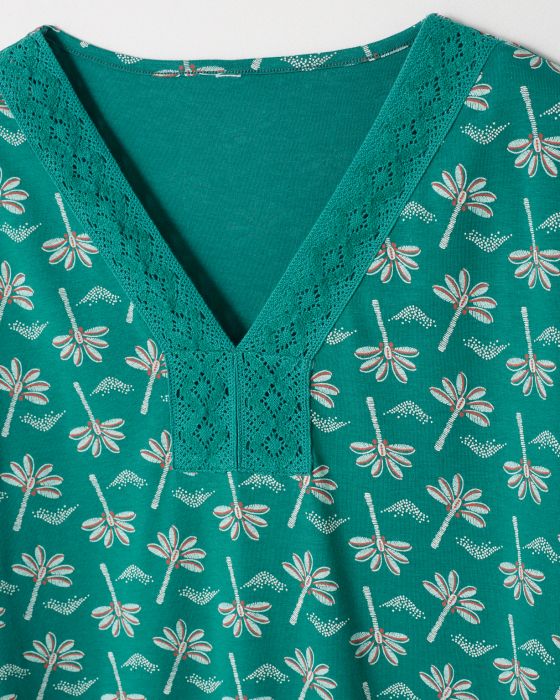 Chemise de nuit dentelle pur coton peigné