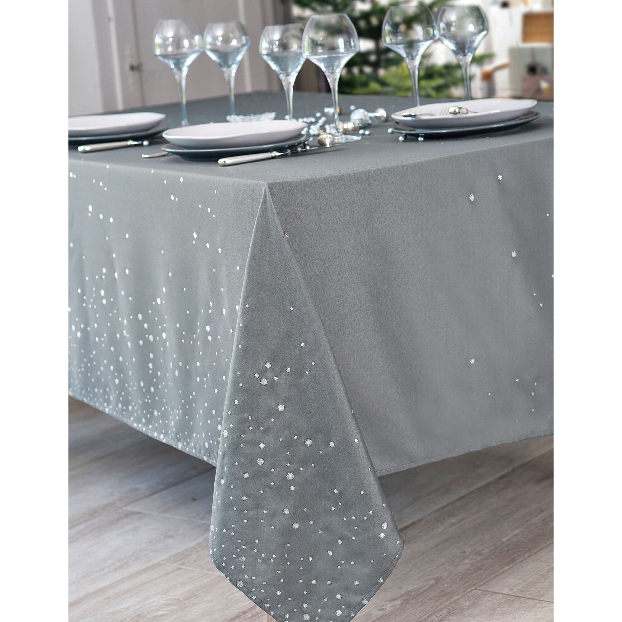 Nappe confettis argentés