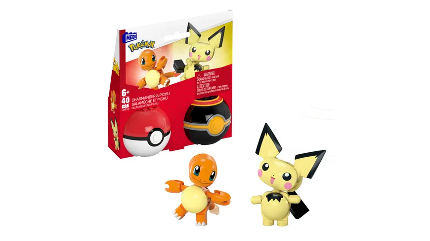 MEGA Pokémon POKÉ BALL COLL. (COLL. OF 3) - CHARMANDER AND PICHU (OS)
