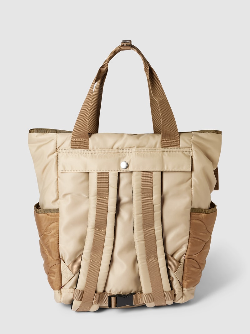 Rucksack mit Stepp- und Ziernähten Modell 'CADY' in sand