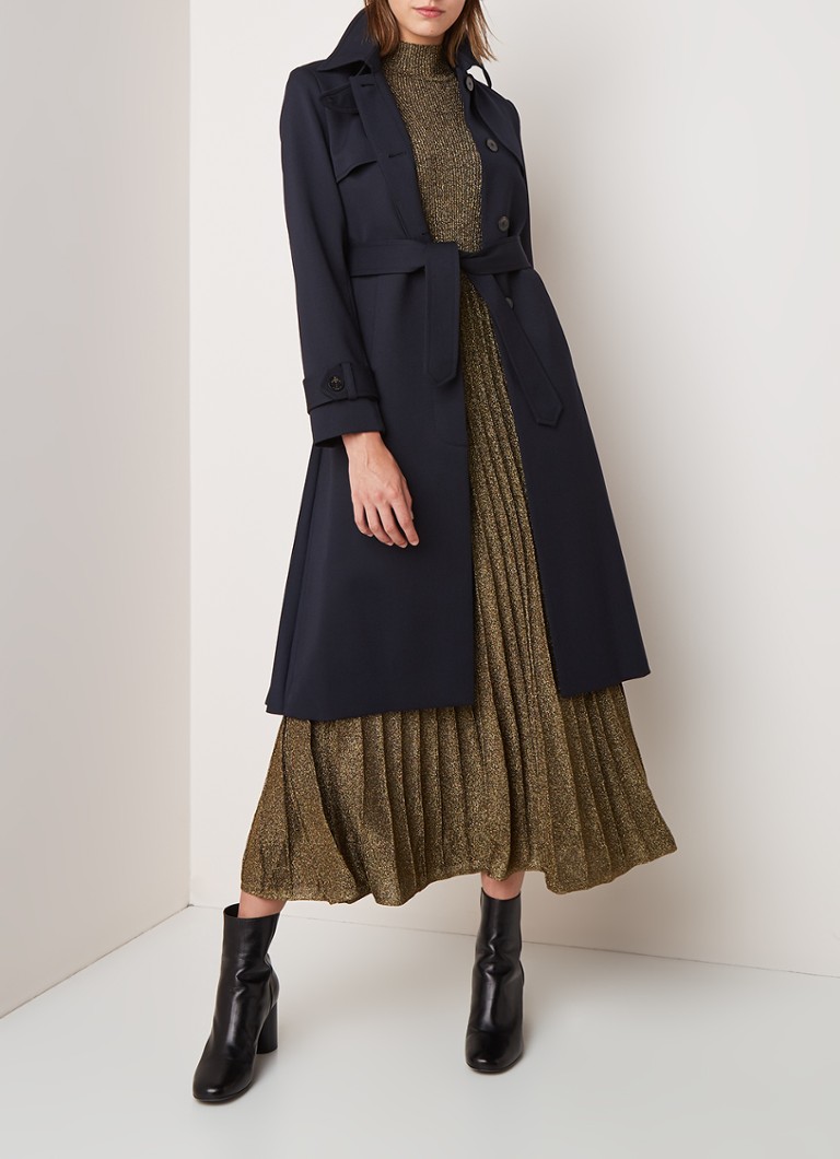 Sandro  Trenchcoat met plissé en strikceintuur