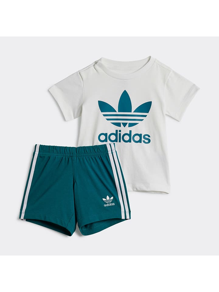 adidas Trainingsanzug in Weiß/ Türkis günstig kaufen