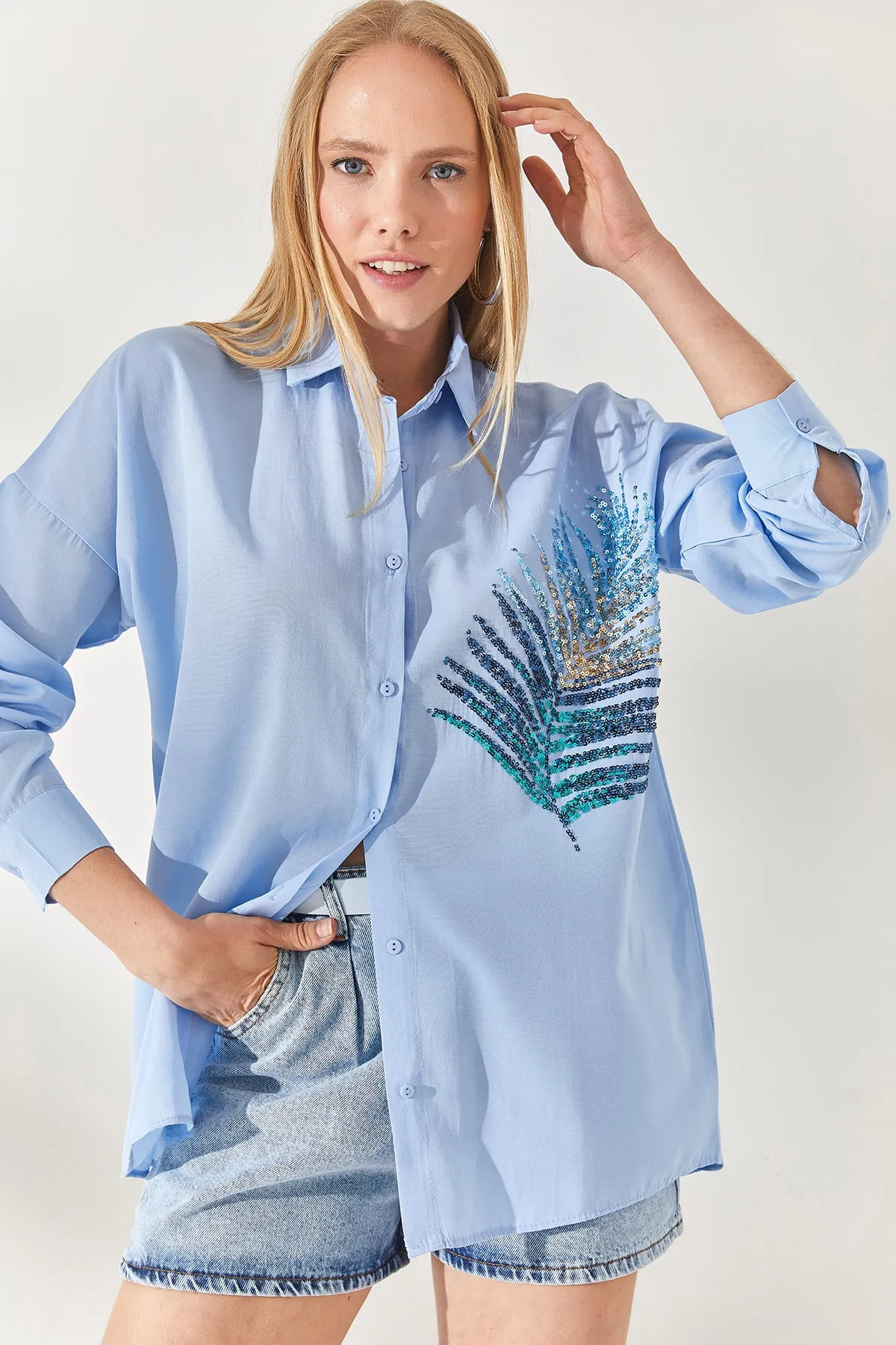 Olalook  Hemd - Blau - Oversized