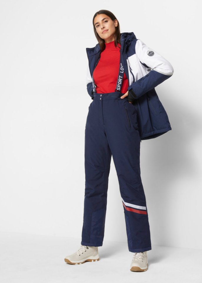 Ski Funktions-Thermohose mit abnehmbaren Trägern, wasserdicht, Straight