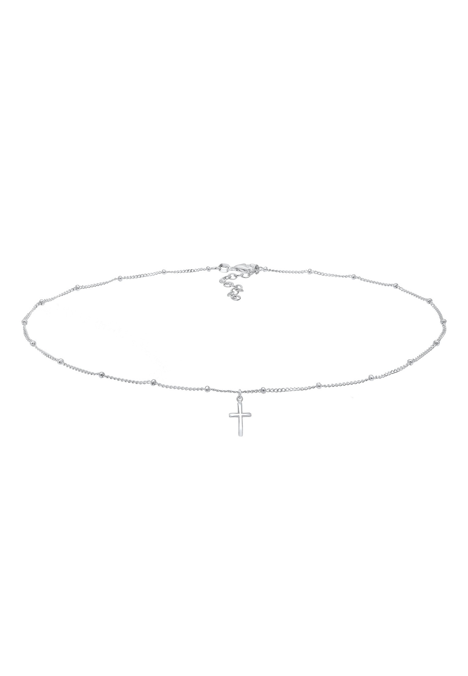 Elli Halskette Basic Choker Kugelkette Kreuz Glaube 925 Silber