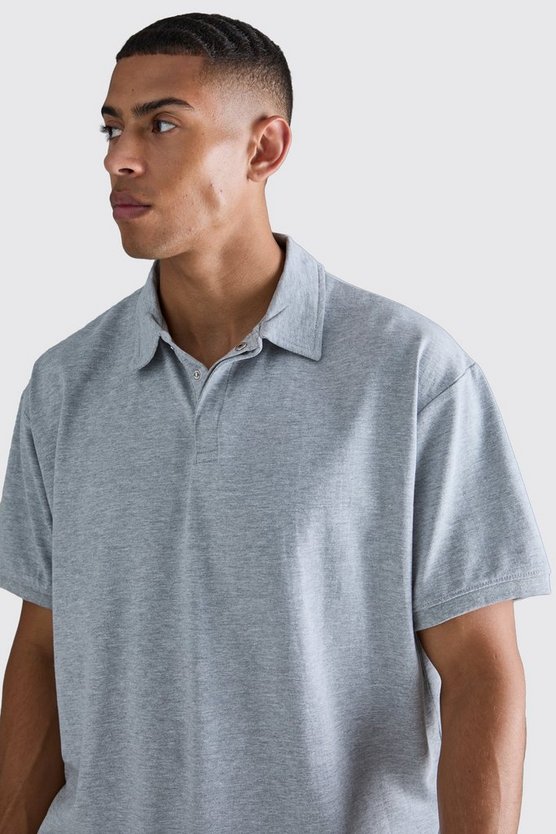 Oversize Poloshirt mit Knopfleiste