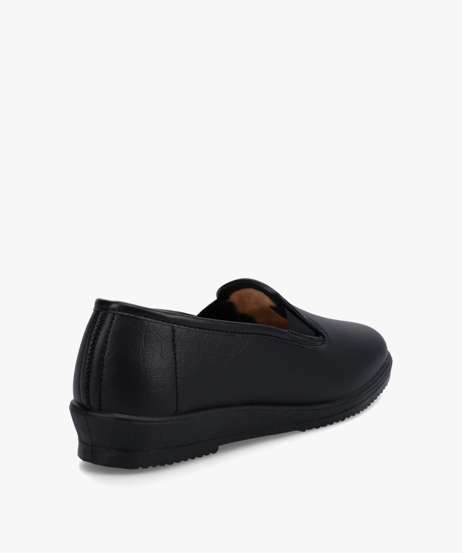Mocassins femme confort fourrés sans lacets noir | GEMO