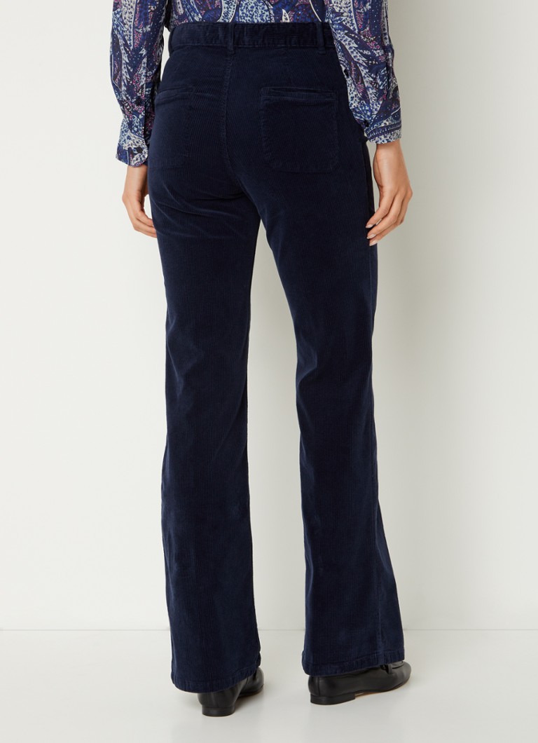 Pantaloni chino a vita alta e gamba svasata in velluto a coste di Gerard Darel Elvy.